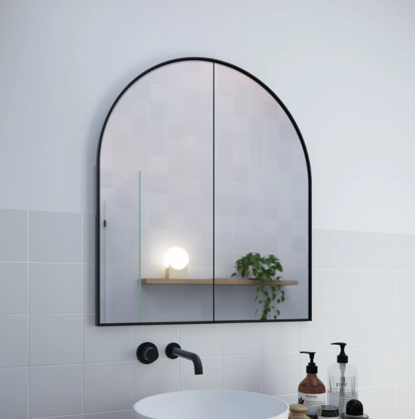 Arch Mirror Cabinet - 860 X 760MM - Black