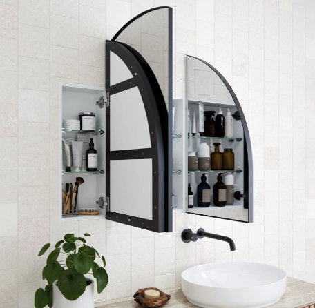 Arch Mirror Cabinet 800 X 1200 MM Black