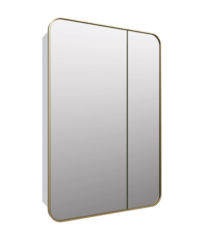Rectangle Mirror Cabinet - 900 X 600 MM - Satin Brass