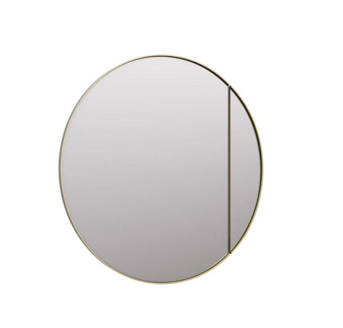 Round Mirror Cabinet - 800 MM - Satin Brass