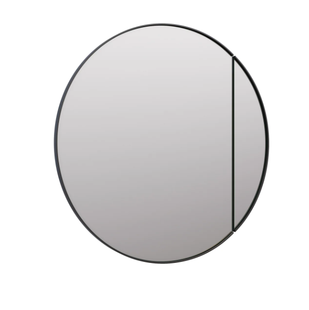 Round Mirror Cabinet - 800 MM - Black