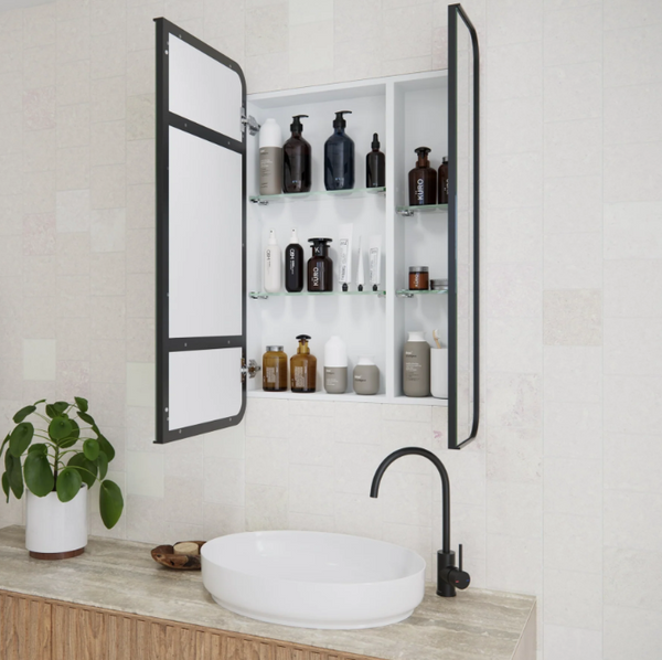 Rectangle Mirror Cabinet - 900 X 600 MM - Black