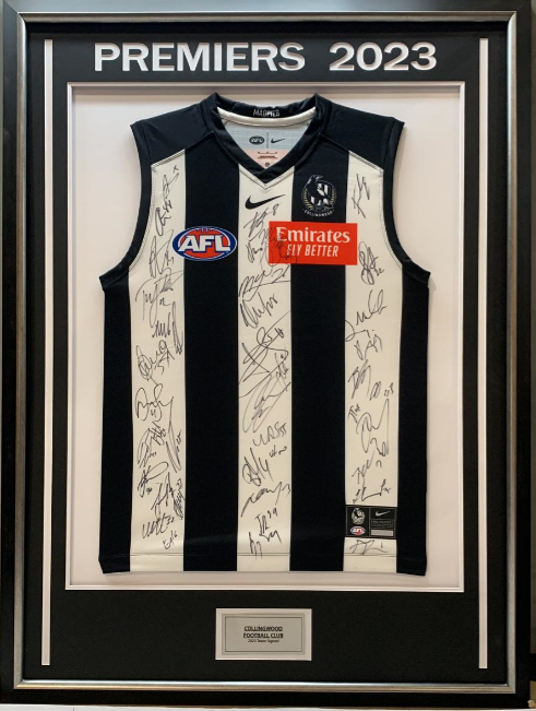 Collingwood Magpies Official 2023 Team Signed Jersey Framed