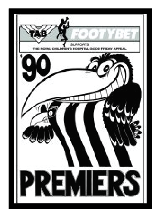 Collingwood Magpies Official Weg 1990 Framed Poster