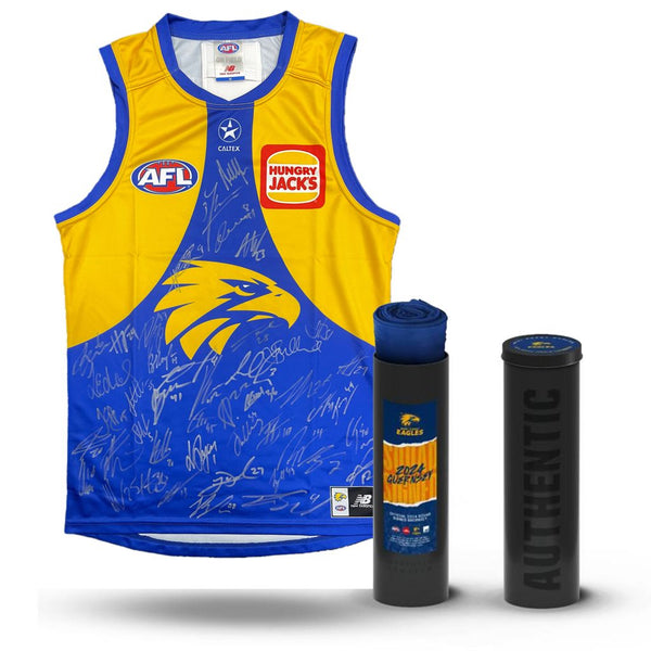 WEST COAST EAGLES 2024 SQUAD SIGNED OFFICIAL GUERNSEY