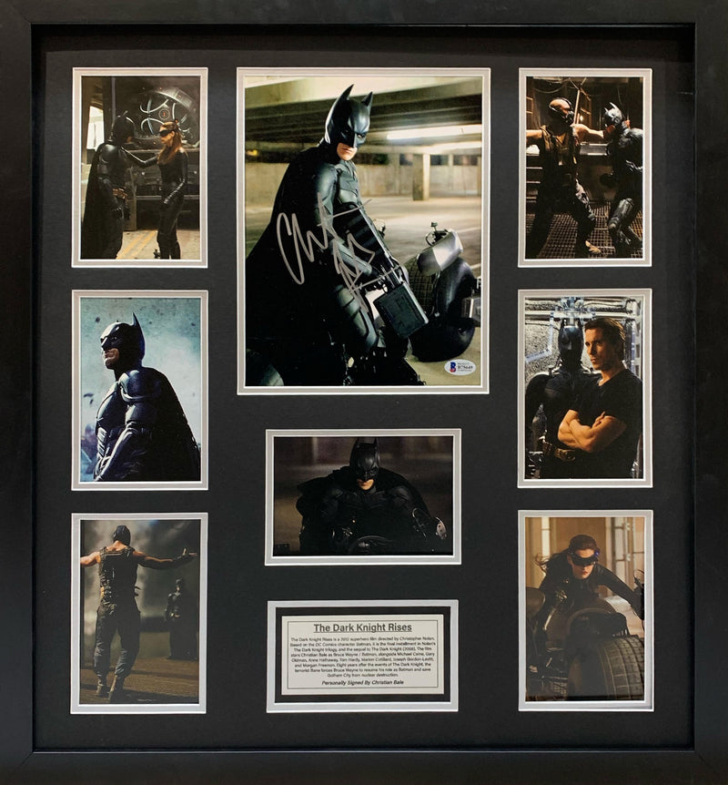Batman Christian Bale Hand Signed Poster - Framed