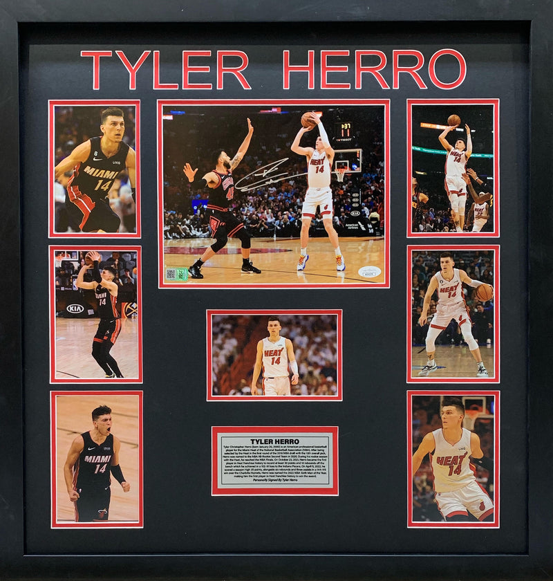 Tyler Herro V2 Hand Signed Poster - Framed