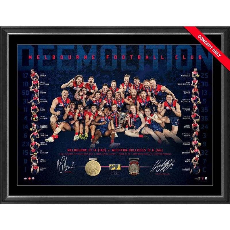 MELBOURNE DEMONS 2021 DUAL SIGNED LITHOGRAPH