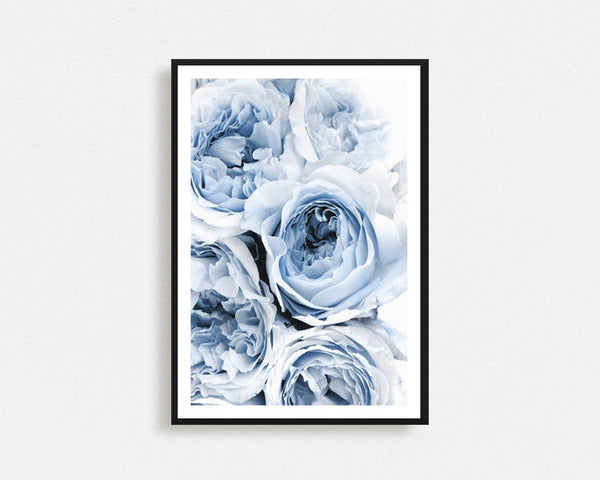 Blue Flowers Print Framed Wall Art