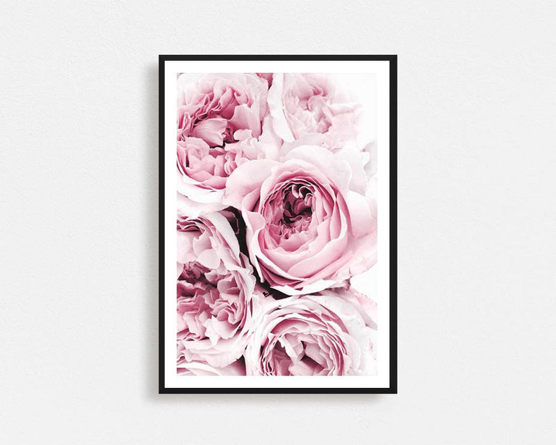 Pink Flowers Print Framed Wall Art