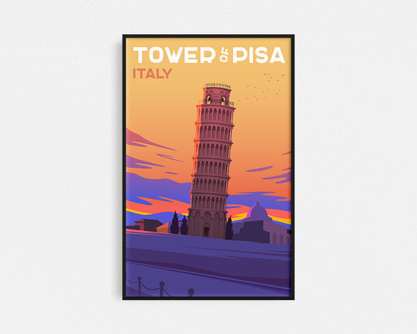 Travel Series - Tower Of Pisa, Italy Framed Wall Art