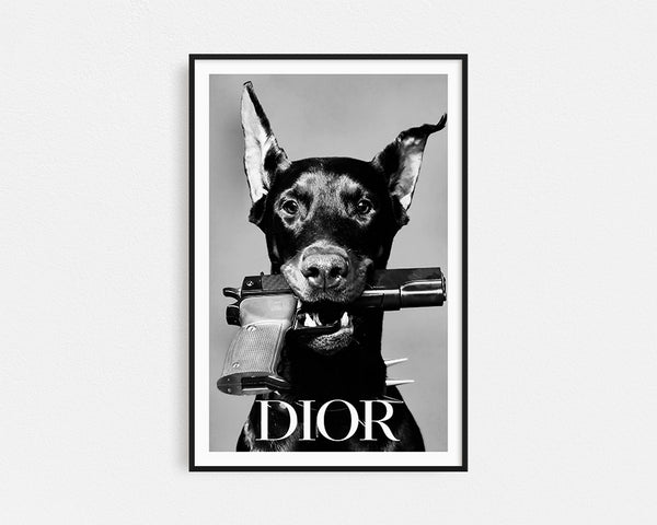 Dior Doberman Framed Wall Art