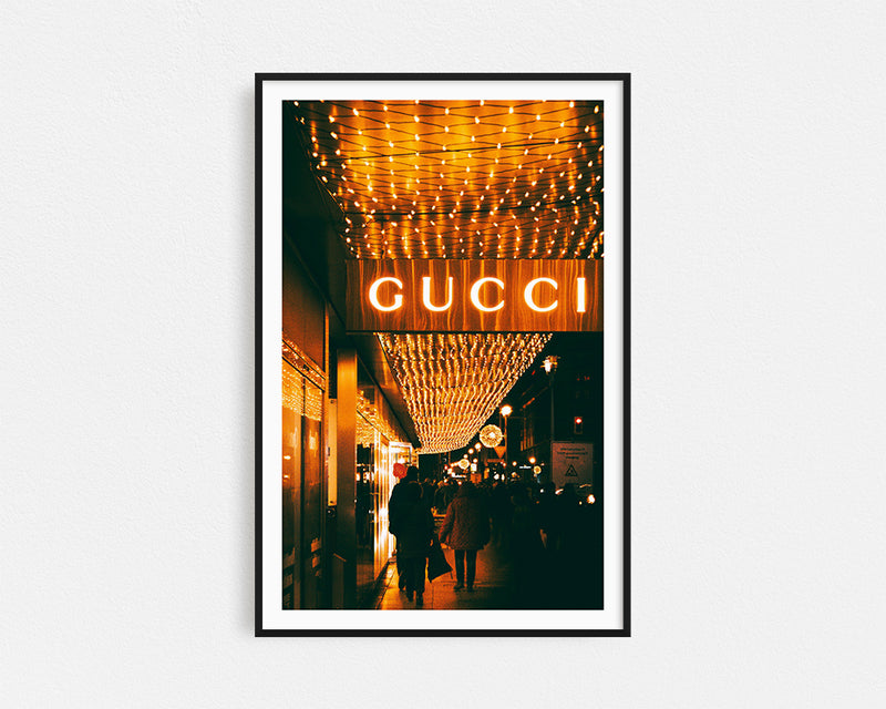 Gucci At Night Framed Wall Art