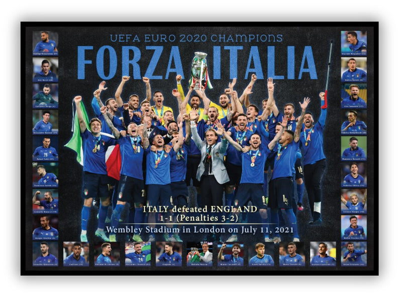 Italy Euro 2020 Collage Print Framed Italia