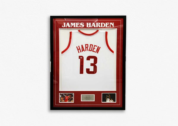 James Harden Hand Signed Jersey - Framed