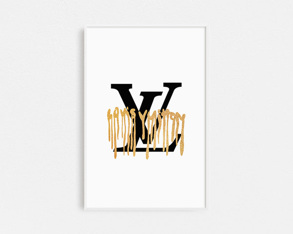 louis vuitton dripping gold logo with black background -  Diffusion