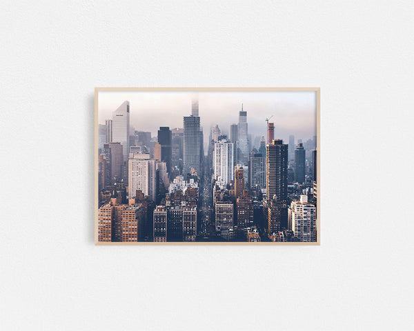Poster Hub - Manhattan Skyline Art Framed