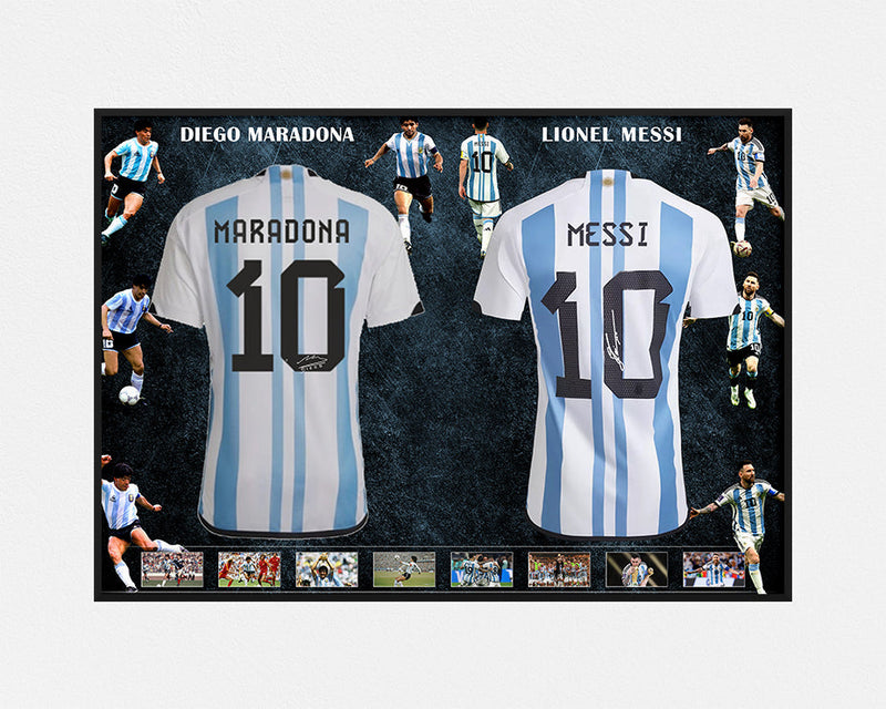 LIONEL MESSI DIEGO MARADONA DUAL JERSEY FRAMED - Main Image