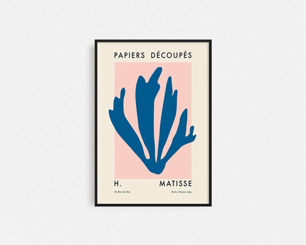 Poster Hub - Matisse Cutout Blue Framed Wall Art