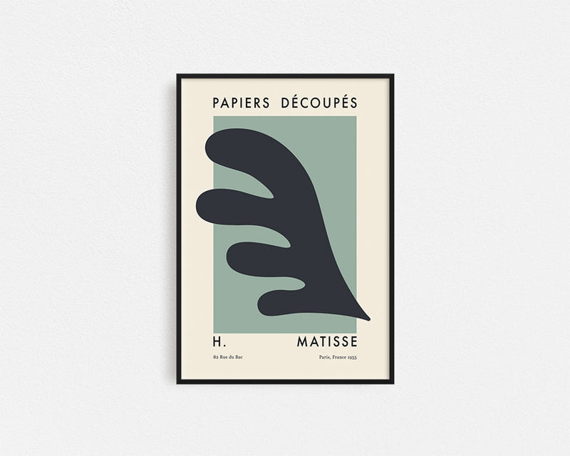 Poster Hub - Matisse Cutout Green Framed