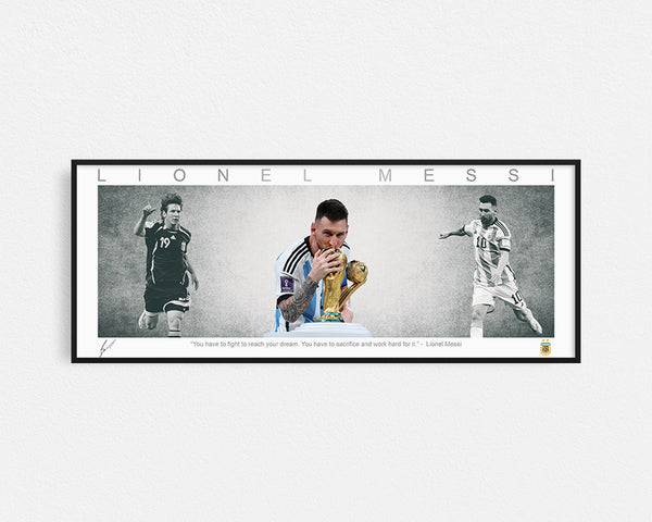 Lionel Messi Argentina Panoramic Framed World Cup 2022