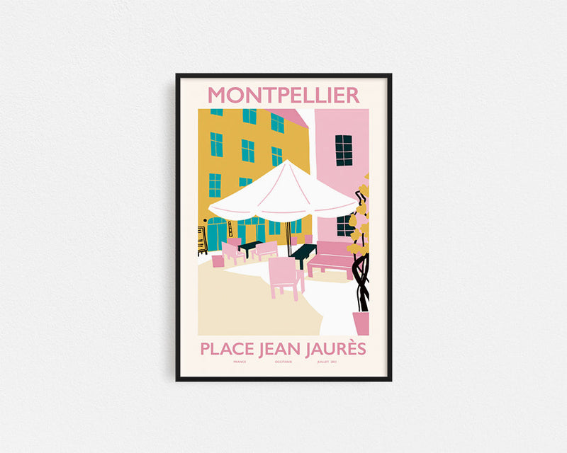 Poster Hub - Montpellier Framed