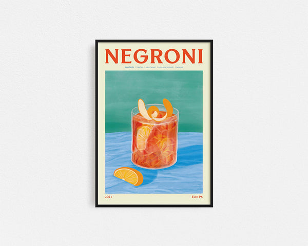Poster Hub - Negroni Drink Framed