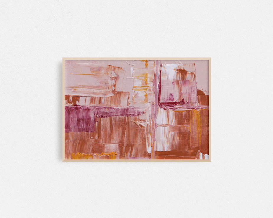 Poster Hub - Pink Abstract Art Framed