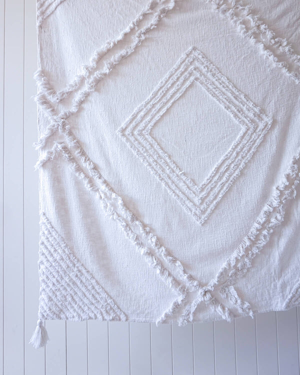 Throw Blanket - Burleigh - White - 125x150