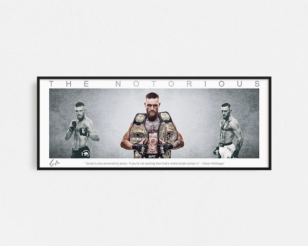 CONOR MCGREGOR PANORAMIC COLLAGE PRINT SIGNED FRAMED WINGS