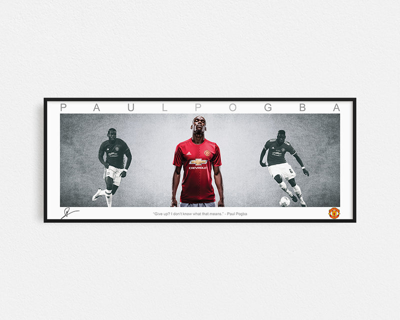 PAUL POGBA PANORAMIC COLLAGE PRINT SIGNED FRAMED WINGS