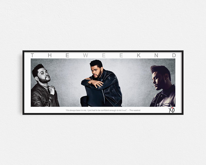 THE WEEKND PANORAMIC COLLAGE PRINT SIGNED FRAMED WINGS