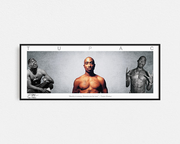 TUPAC PANORAMIC COLLAGE PRINT SIGNED FRAMED WINGS
