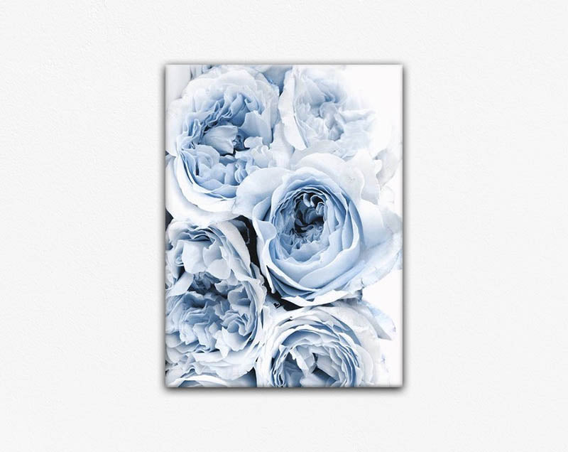 Blue Flowers Print Canvas Print