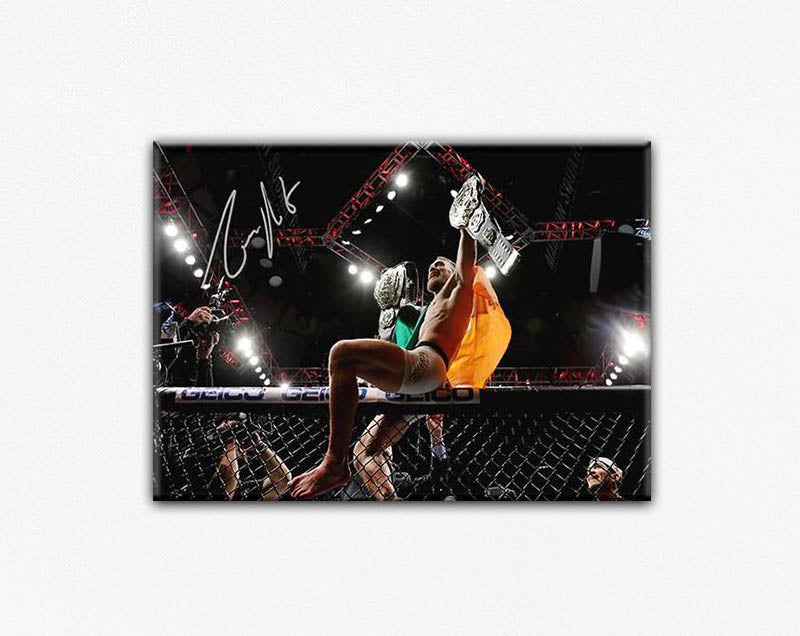 Conor McGregor Double Belt on Cage Canvas Print