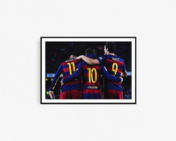 Messi Neymar Suarez, Barcelona Tres Amigos Framed Wall Art