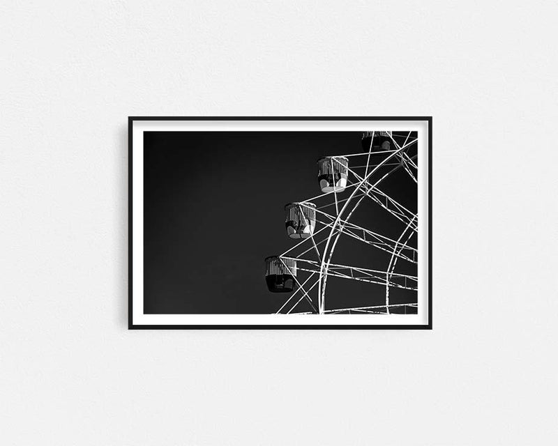 Monochrome Ferris Wheel Framed Wall Art