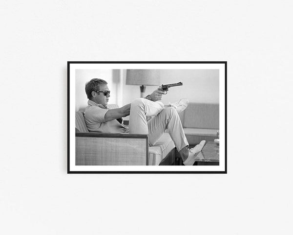 Steve McQueen Gun Framed Wall Art