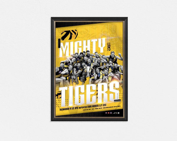 Richmond 2019 AFL Premiers 'The Mighty Tigers' Print FRAMED