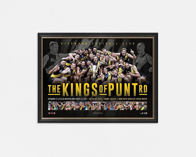 Richmond 2019 Premiers framed KINGS OF PUNT RD