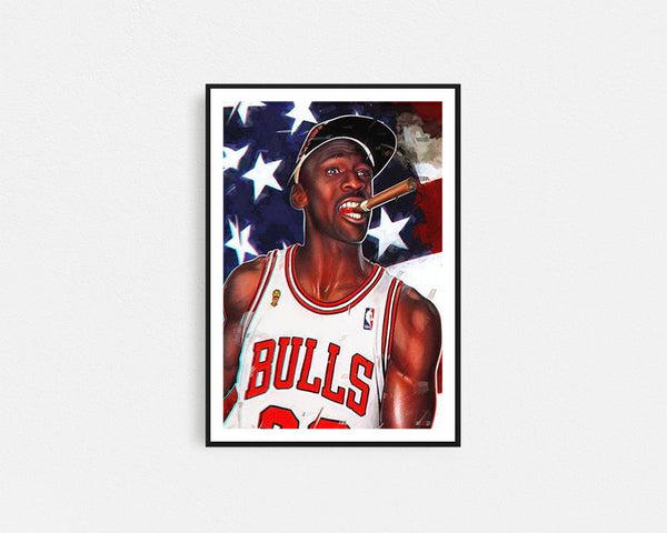 Michael Jordan Cigar Framed Wall Art