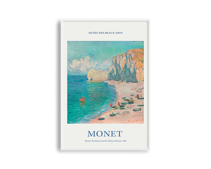 Poster Hub - The Beach and the Falaise d'Amont by Claude Monet
